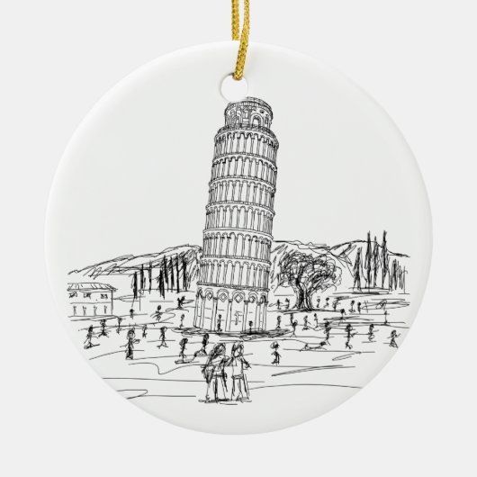 leuningtoren van pisa keramisch ornament (Voorkant)