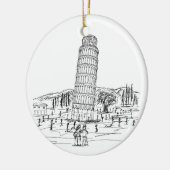 leuningtoren van pisa keramisch ornament (Links)