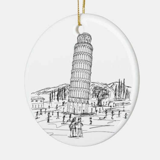 leuningtoren van pisa keramisch ornament (Links)
