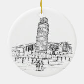 leuningtoren van pisa keramisch ornament (Achterkant)