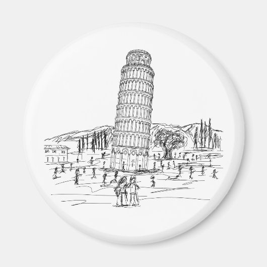 leuningtoren van pisa magneet (Voorkant)