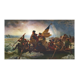 Leutze Washington Crossing Delaware Painting Canvas Afdruk
