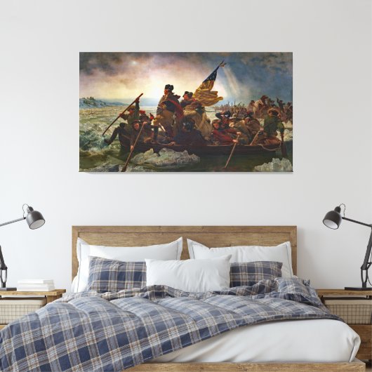 Leutze Washington Crossing Delaware Painting Canvas Afdruk (Insitu (Slaapkamer))
