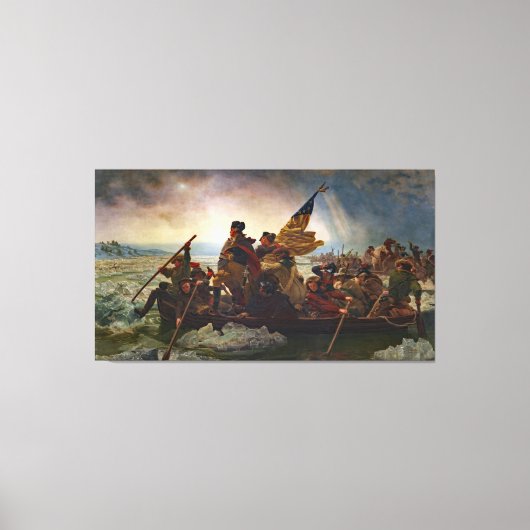 Leutze Washington Crossing Delaware Painting Canvas Afdruk (Voorkant)