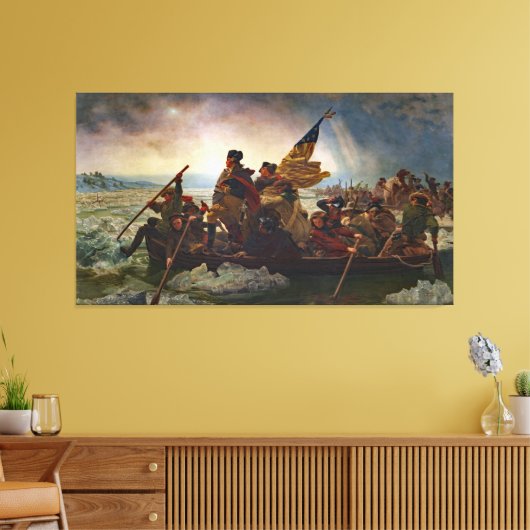 Leutze Washington Crossing Delaware Painting Canvas Afdruk (Insitu (Woonkamer))
