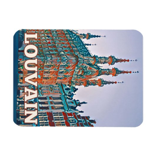 Leuven Belgique Photo Vintage Magneet (Horizontaal)