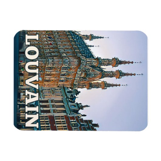 Leuven Belgique Photo Vintage Magneet (Horizontaal)