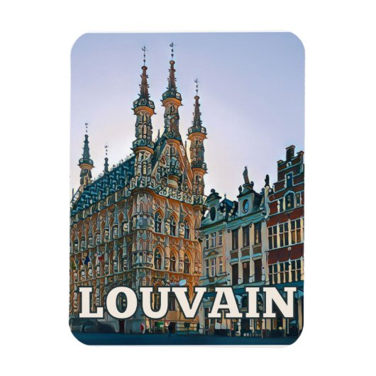 Leuven Belgique Photo Vintage Magneet (Verticaal)