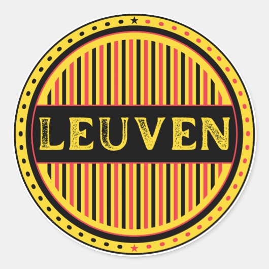 Leuven City Pride Emblem – Belgian Identity Ronde Sticker (Voorkant)
