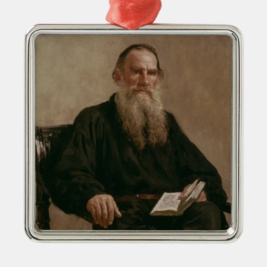 Lev Tolstoy 1887 Metalen Ornament (Voorkant)