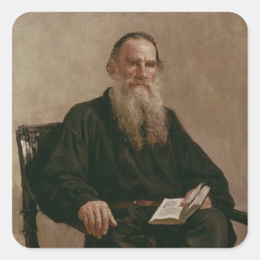 Lev Tolstoy Vierkante Sticker (Voorkant)