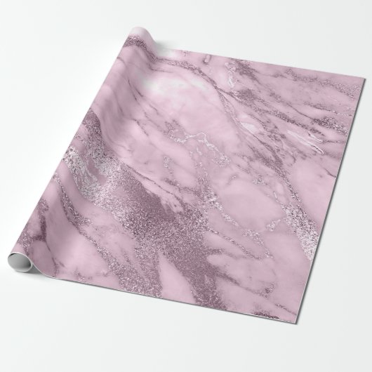 Levander Mauve Marble Stone Abstracte Metalli Cadeaupapier (Uitgerold)