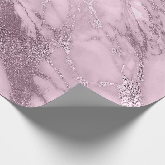 Levander Mauve Marble Stone Abstracte Metalli Cadeaupapier (Hoek)