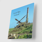 Levant Mine Cornwall Engeland Foto Vierkante Klok (Hoek)