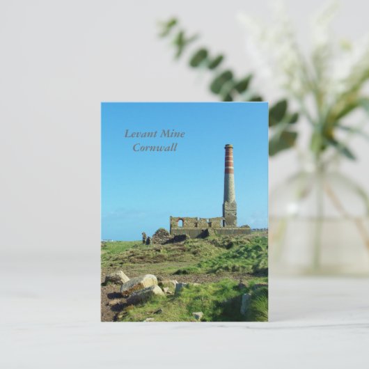 Levant Mine Cornwall England Foto Briefkaart (Staand voorkant)