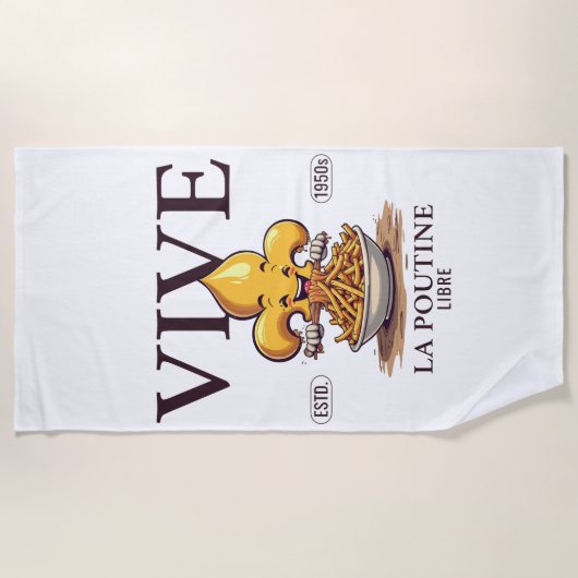 Leve de vrij poutine strandlaken (Voorkant)