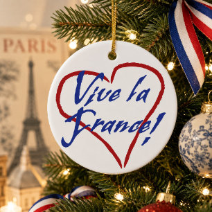 Leve Frankrijk Franse Vlag Hart Keramisch Ornament