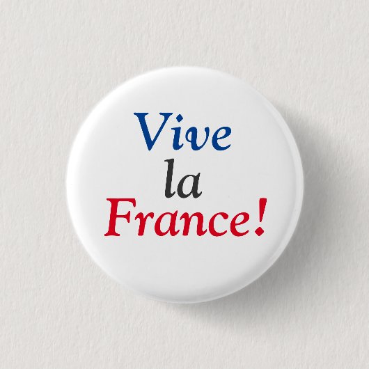 Leve Frankrijk! Ronde Button 3,2 Cm (Voorkant)