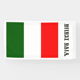 Leve Italië en Italiaanse vlag Spandoek