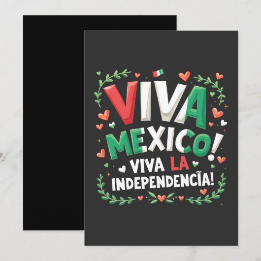 Leve Mexico Leve de Onafhankelijkheid Onafhankelij Feestdagenkaart (Voorkant / Achterkant)