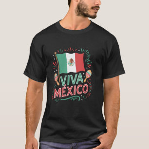 Leve Mexico Mexicaanse Vlag Latijns-Amerikaanse Vi T-shirt