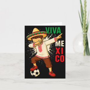Leve Mexico Mexicaanse voetbaljongen dabbing ponch Kaart