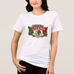 Leve Mexico Patriottische Typografie T-Shirt Mex
