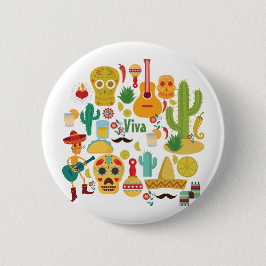 leve mexico ronde button 5,7 cm (Voorkant)
