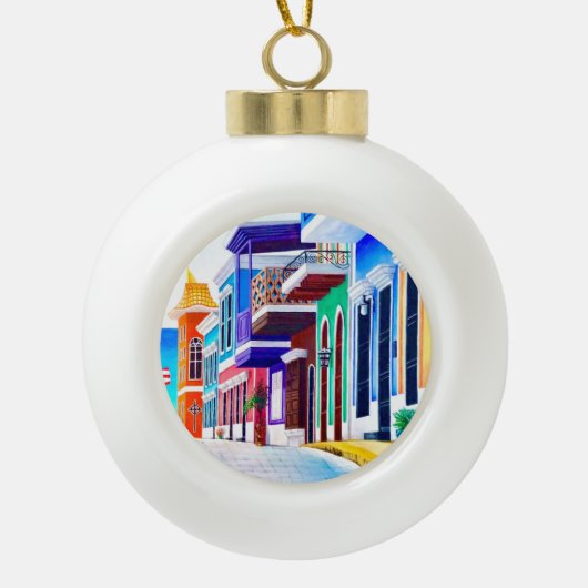¡Leve Puerto Rico! Keramische Bal Ornament (Voorkant)