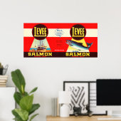 Levee Brand Salmon Label- Seattle, WA Poster (Thuiskantoor)