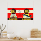 Levee Brand Salmon Label- Seattle, WA Poster (Keuken)