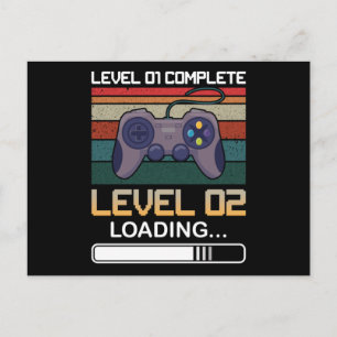 Level 01 Voltooid Level 02   Verjaardag Videospel Briefkaart