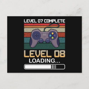 Level 07 Voltooid Level 08 Verjaardag Videospel Briefkaart