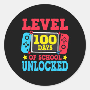 Level 100-dagen game-spel zonder vergrendeling op  ronde sticker