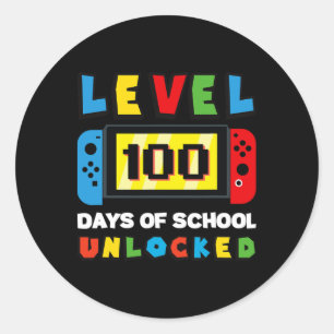 Level 100-dagen game-spel zonder vergrendeling op ronde sticker