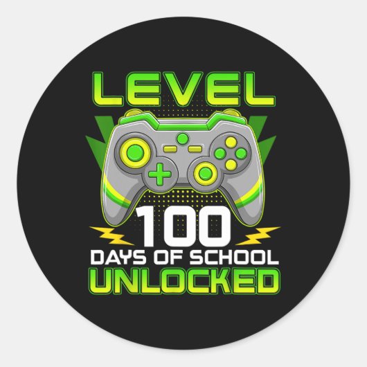 Level 100-dagen game-spel zonder vergrendeling op  ronde sticker (Voorkant)