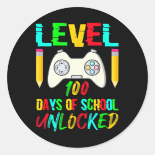Level 100-dagen game-spel zonder vergrendeling op ronde sticker