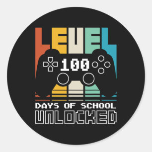 Level 100-dagen game-spel zonder vergrendeling op  ronde sticker