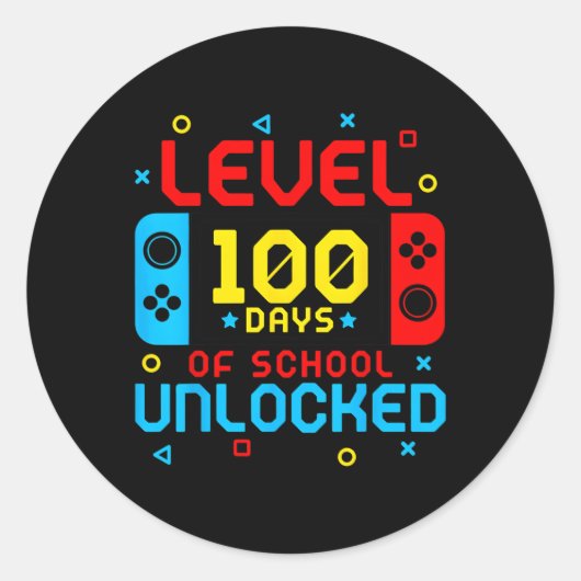 Level 100-dagen game-spel zonder vergrendeling op ronde sticker (Voorkant)