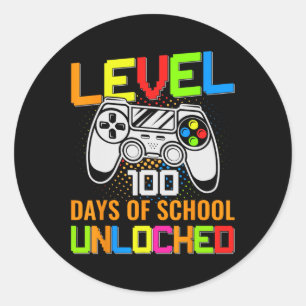 Level 100-dagen game-spel zonder vergrendeling op ronde sticker