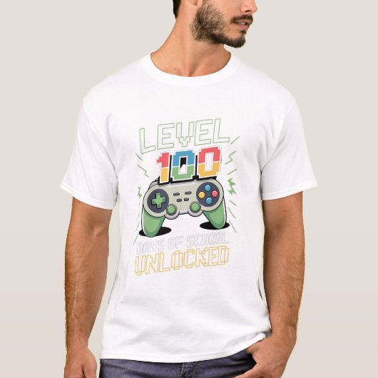 Level 100-dagen game-spel zonder vergrendeling op  t-shirt (Voorkant)