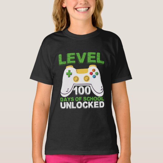 Level 100-dagen game-spel zonder vergrendeling op t-shirt (Voorkant)
