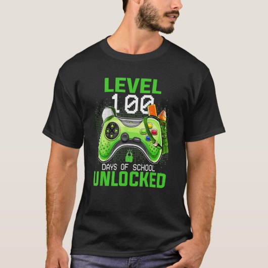 Level 100-dagen game-spel zonder vergrendeling op  t-shirt (Voorkant)