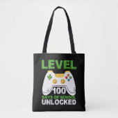 Level 100-dagen game-spel zonder vergrendeling op tote bag (Voorkant)