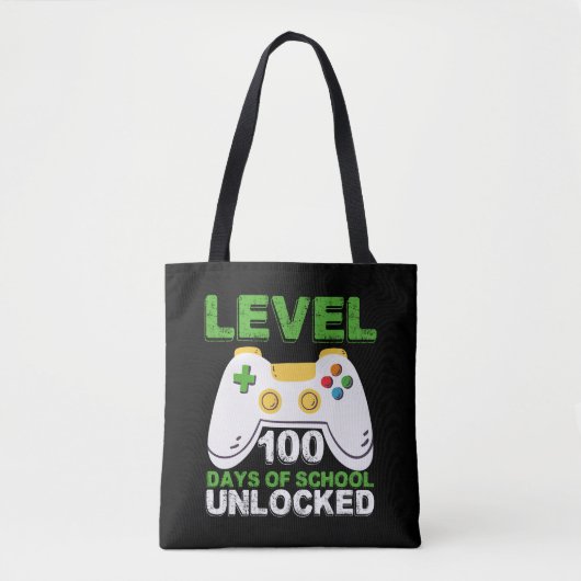 Level 100-dagen game-spel zonder vergrendeling op tote bag (Voorkant)