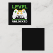 Level 100-dagen game-spel zonder vergrendeling op  vierkante visitekaartje (Voorkant / Achterkant)