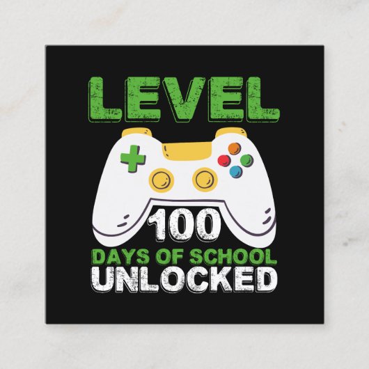 Level 100-dagen game-spel zonder vergrendeling op  vierkante visitekaartje (Voorkant)