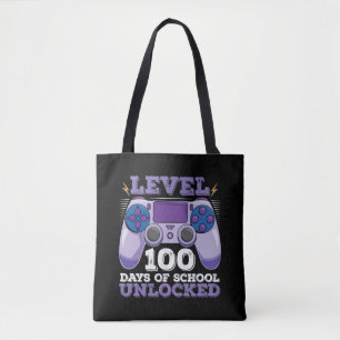 Level 100 Dagen School Ontgrendeld Gamer Gamen Tote Bag