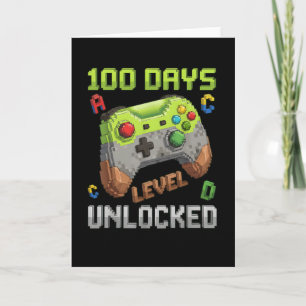 Level 100 dagen school ontgrendeld gamer stijl kaart
