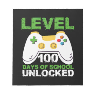 Level 100 Dagen School Ontgrendeld Gamer Videospel Notitieblok
